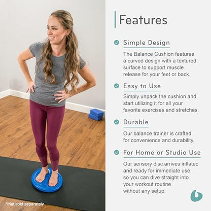 Balance Cushion, Inflatable Pilates Stability Disc, Balanced Body | Inflatable Disc for Balance Exercises and Muscle Release; Exercise Equipment for Home Gym or Pilates Studio Use