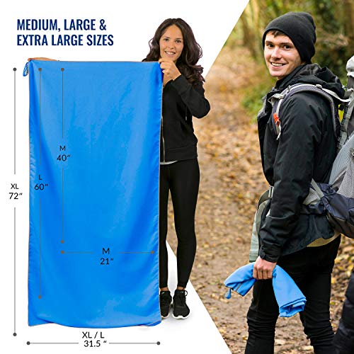 VENTURE 4TH Quick Dry Travel Towel, Ultra Soft Microfiber - 3 Sizes - color: Navy Gray, size: 40.00" x 21.00"
