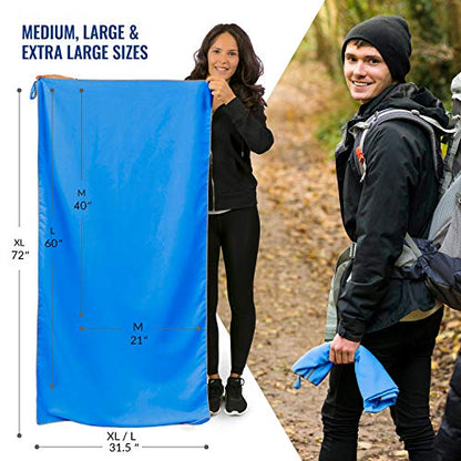 VENTURE 4TH Quick Dry Travel Towel, Ultra Soft Microfiber - 3 Sizes - color: Navy Gray, size: 40.00" x 21.00"