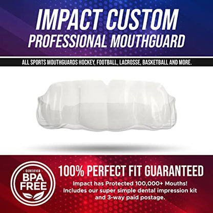 Impact All Sports Mouthguard Lacrosse, Football, Hockey, Basketball, Jiu-Jitsu, and More, Breathable Mouthguard for Youth Adults, Professional Custom-Fit, Clear - color: Clear