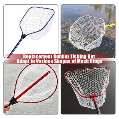 Fishing Landing Net Trout Net Replacement Netting with Rubber Mesh for Fish Fly and Fishing Landing