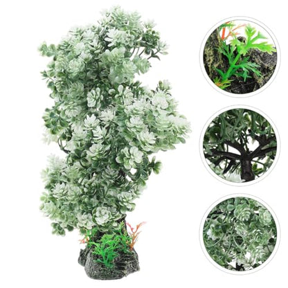 10 Inch Artificial Aquarium Tree Resin Fish Tank Decor Plastic Water Plant for Home Fish Tank Landscape Decoration