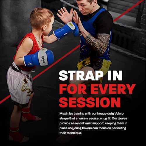 Kids Boxing Gloves for Kids Children Youth Punching Bag Kickboxing Muay Thai Mitts MMA Training Sparring Gloves - color: Blue, size: 6 oz
