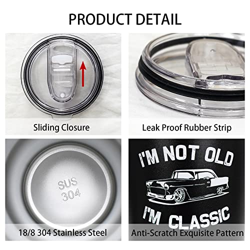 Dad Gifts for Men 30 Oz I'm Not Old I'm Classic Cup Tumbler Coffee Mug with Lid and Straw Mens Father's Day, Christmas and Birthday Gifts Idea 50th 60th 70th 80th - color: I'm Not Old-01