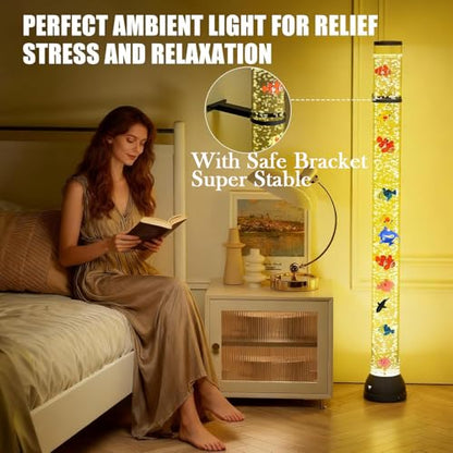 Large 4FT Sensory Bubble Tube Lamp with 16 Colour-Changing Effects,Remote Control,Calming Sensory Lights for Autistic,Bubble Tower Night Light Gift for Home,Bedroom,Office Decor