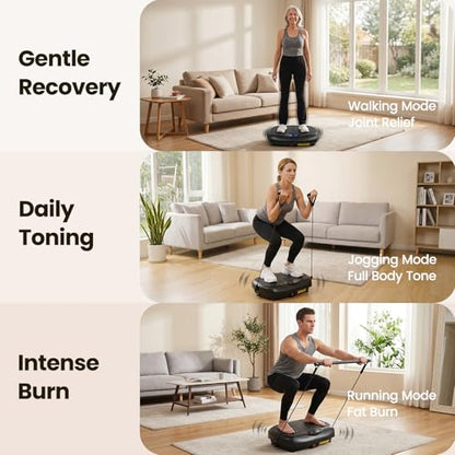 Natini Vibration Plate Exercise Machine, 990 Speed Levels Whole Body Vibrating Plate for Lymphatic Drainage, Home Workout Equipment with Resistance Bands, Remote, 330 lbs Capacity for Home Gym - color: Red