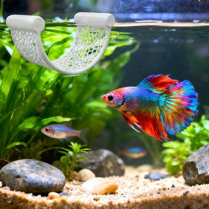 Betta Fish Hammock, White U Shape Betta Hammock, Betta Bed for Small Fish, Fish Tank Decoration, Betta Fish Tank Accessories for Shrimp and Bettas