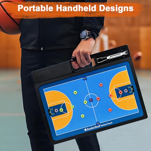 Basketball Coaching Board, Double-Sided Magnetic Tactics Clipboard