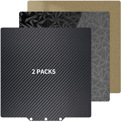 2 Packs 235x235mm Build Plate for Adventurer AD5X/5M/5M Pro, Smooth Diamond PEO +Carbon Fiber PET Spring Steel Flexible PEI Sheet Platform for Ender 3/3 Pro/3S1/3 V2, CR 20/CR 20 Pro, Ender 5/5 Pro - size: 235x235mm-2pcs, style: Black PEO+PET
