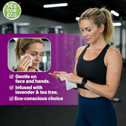 Plant-Based Eco-Conscious Fitness Wipes | Infused with Lavender & Tea Tree Oil | All-Purpose Cleaning Wipes for Yoga, Pilates, and Gym Equipment (700 Count (Pack of 1)) - size: 700 Count (Pack of 1)