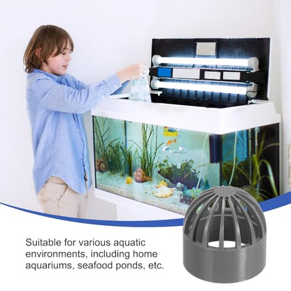 PATIKIL 2 Inch (50mm) Fish Cover Permeable Cap, 4 Pcs PVC Breathable Cap Aquarium Guard Fish Tank Intake Cover, Gray - color: Gray, size: 2Inch(50mm)