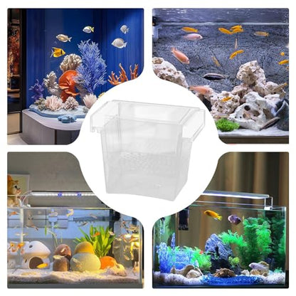 Fish Hatching Container - Floating Fish Breeder Box for Aquarium, Isolation & Hatchery Tank | Fish Nursery Box, Divider Incubator Container for Betta Fry Guppy Angelfish Acclimation & Feeding - color: Square