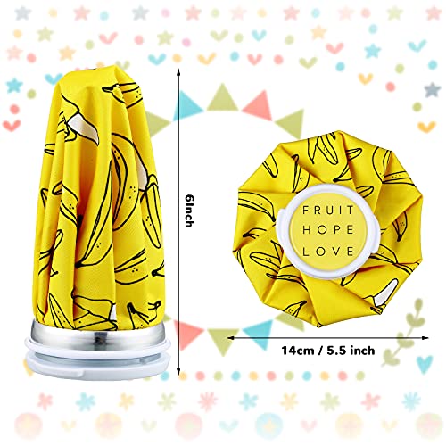 Honoson 4 Pack Reusable Ice Bags Hot Cold Bag Leakproof,Cute Fruit Style | Reusable Ice Pack, Ice Bags Hot Water Bag,Screw Cap No-Leak Elastic Breathable for Sports & Home Use,Wide Opening Easy Fill - style: Cute Fruit Style
