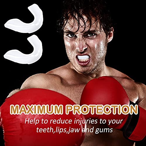 BBTO 6 Pack Kids Youth Mouth Guard for Football Sports, Boys Girls Mouthguard with Case, Soft Mouth Guard for Hockey Boxing Basketball, Ages 4+ - color: White