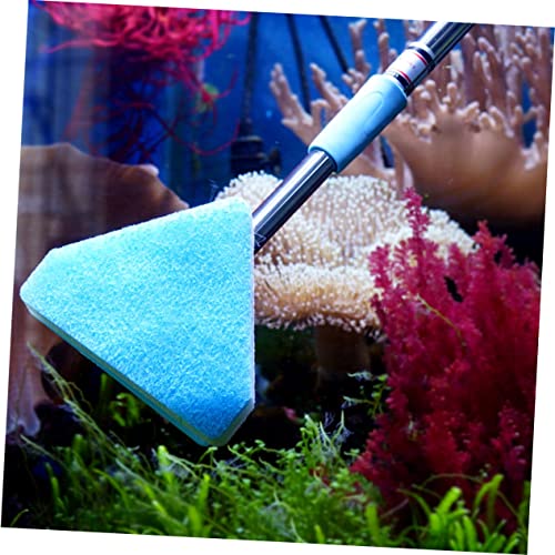 2 Pcs Cleaning Brush Fish Tank Scrubbing Upholstery Cleaner Bucket Dryer Vent Grout Cleaner Sponges Aquarium Tools Fish Net Cleaner Brush with Long Handle Blue