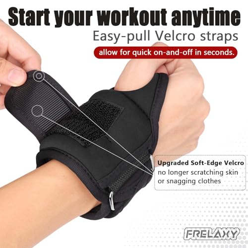 Frelaxy Wrist Weights with Thumb Loops for Men Women (Pair) - color: Black, size: 2 lbs x 2