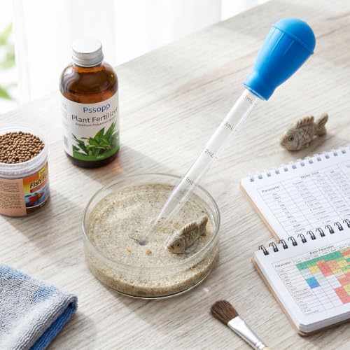 Fish Pipette Dropper, Aquarium Dropper Mini Manual Water Changer Aquarium Gravel Cleaner Waste Remover Changer Aquarium Dropper Pipette Feeder Water Transfer(Blue)