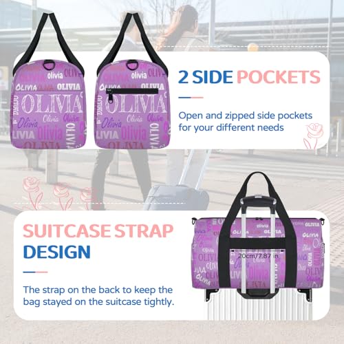 Personalized Sport Dance Bag Custom Orchid Purple Color Duffle Gym Bag - color: Lavender