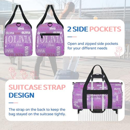 Personalized Sport Dance Bag Custom Orchid Purple Color Duffle Gym Bag - color: Lavender