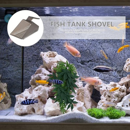 Plastic Fish Tank Shovel and Gravel Cleaning Scoop, Portable Aquarium Sand Scooper for Substrate Maintenance and Sediment Removal, Plastic Aquarium Cleaning Tool for Fish Tanks