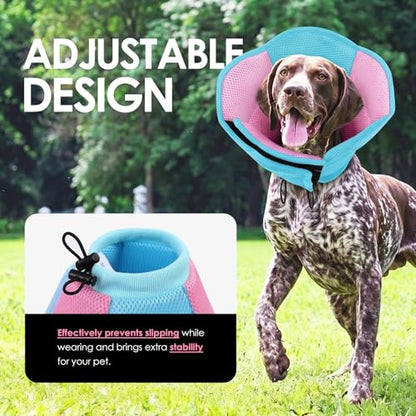 AOFITEE Large Dog Cone Adjustable Dog Cone to Stop Licking, BluePink XL - color: BluePink, size: X-Large