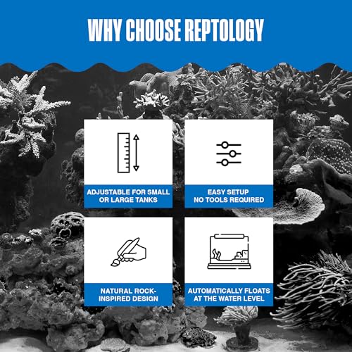 Penn-Plax Reptology Aquatic Turtle Pier and Basking Platform | Floating Above Tank | Decorative, Functional, and Naturally Inspired for Aquariums and Terrariums | Large Size (REP603)