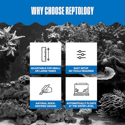 Penn-Plax Reptology Aquatic Turtle Pier and Basking Platform | Floating Above Tank | Decorative, Functional, and Naturally Inspired for Aquariums and Terrariums | Large Size (REP603)