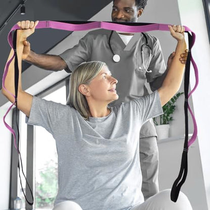A AZURELIFE Premium Durable Stretch Straps with Loops, Stretching Strap for Physical Therapy, Multi-Loop Yoga Strap Fitness Exercise Strap for Yoga, Pilates, Dance, Flexibility&Exercise - color: #1-Purple