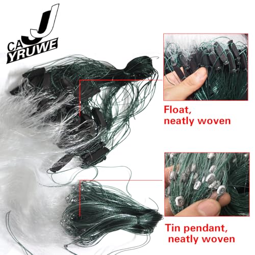 Fishing Net 82 ft x5 ft, Easily Catch Fish nets, Three Layer Sticky Net for More Fish