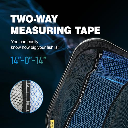 Black Paw Floating Fly Fishing Net, Telescopic Rubber Fishing Net for Trout, Foldable Extendable Fish-Friendly Design for Safe Catch and Release