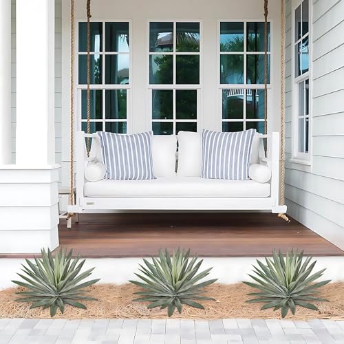 Briful Large Artificial Agave Plant Stems, 2 Pack 18.1in Faux Agave Plant Bushes Fake Agave Silk Plants for Outdoor Indoor Planter Filler DIY Garden Patio Home Decor