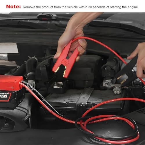 Jumper Cables with Adapter, 2 Ft 8AWG Automotive Battery Booster Cable with 2 Alligator Clips, Portable Emergency Booster Jumper Starter Clamps Universal for Cars Trucks SUVs