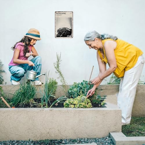 Garden Signs Aquascaping Planted Aquarium Poster Metal Tin Sign Funny Garden Signs For Outside Home Greenhouse Living Room Bedroom Outdoor Yard Backyard Decor 8x12 Inch