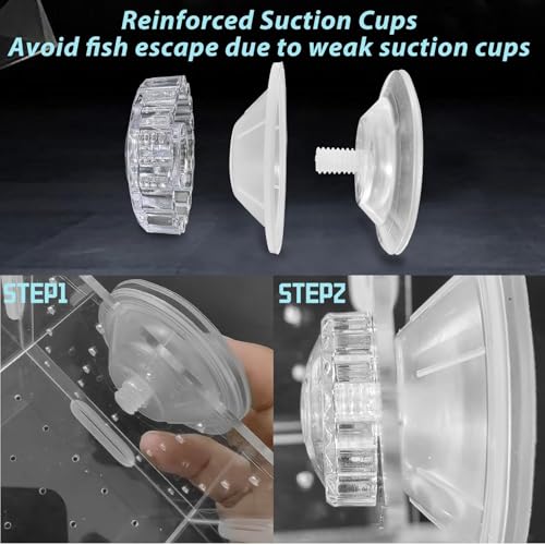 Acrylic Fish Breeding Box，Guppy breeding Box Acrylic Fish Isolation Box Aquarium Incubator with Suction Cups for Guppy Shrimp Small Baby Fishes（3.9 x 3.9 x 3.9 inches） - size: S(3.9 * 3.9 * 3.9in)