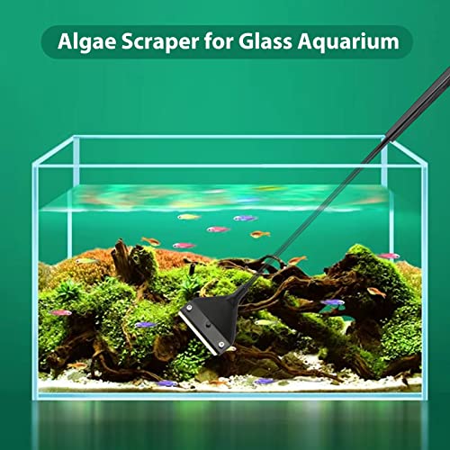 Algae Scraper for Glass Aquarium,Aquarium Razor Scraper with 10 Replaceable Blades,Aquarium Cleaning Tools. - size: 16.5 Inch