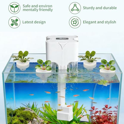 Floating Aquarium Plant Holders with Suction Cups (4 Pack), Translucent Baskets for Fish Tanks, Aquatic Anchors for Live Water Flora Cultivation, Betta & Shrimp Tank Aquascape Ornaments
