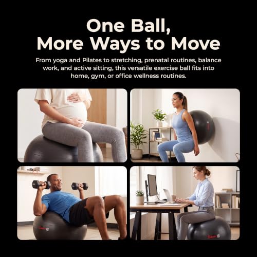 Sunny Health & Fitness Premium Anti-Burst Exercise & Stability Ball - size: 21.7" (55cm)