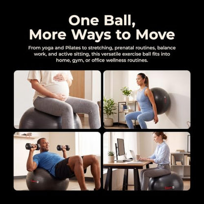 Sunny Health & Fitness Premium Anti-Burst Exercise & Stability Ball - size: 21.7" (55cm)