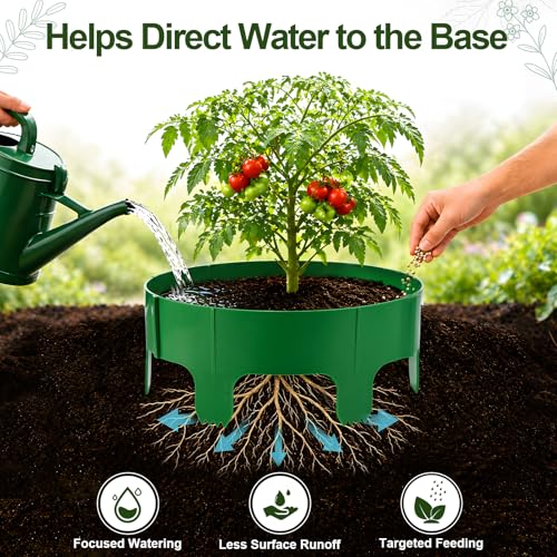 18 Panels Planting Grow Rings, Diameter Range 7-17.5 Inches, Garden Rings for Flowers, Vegetables, Seedlings, Pots, Planters and Garden Beds, Helps Separate Rock and Define Planting Spaces - size: 10.5in-6 panels