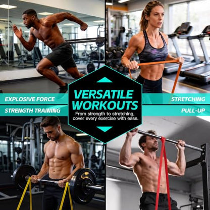 Pull Up Bands, Resistance Bands Set, Exercise Workout Bands for Men & Women, Ideal for Body Stretching, Physical Therapy and Muscle Training - color: Dark Blue