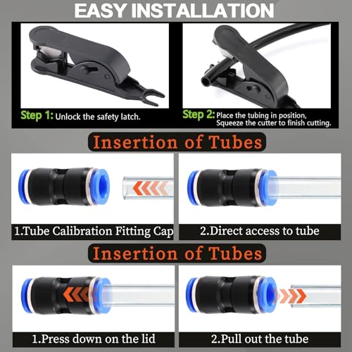Push to Connect Fitting 90 PCS Air Hose Fitting Assortment Kit OD 1/4" Tube to 1/4" 1/2" 3/8" 1/8" Male Female NPT Thread, Air Line Fittings Quick Connect/Quick Release Fitting - size: 90pcs kit