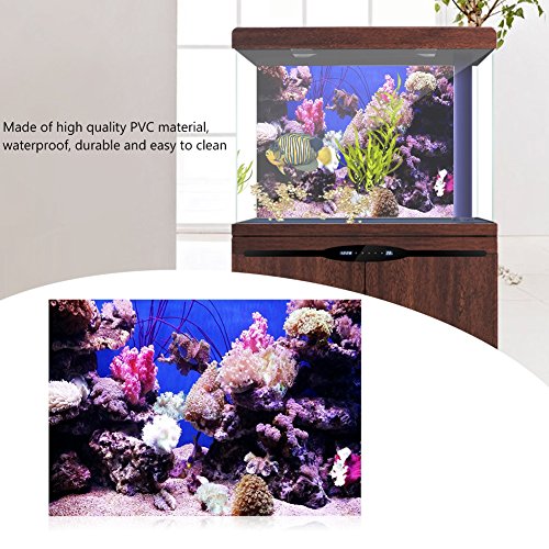 Fish Tank Background, 3D Effect Adhesive Coral Seaworld Poster, PVC Sticker Singel Sided Adhesive Wallpaper Background Poster Aquarium Wall Decorations(61 * 30cm) - size: 61*30cm