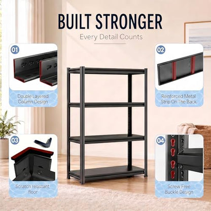 PRESTELION Aquarium Stand Fish Tank Stand 1200LBS Metal Shelving Adjustable Heavy Duty Storage Shelves Display Shelves Utility Shelf for Turtle Tank, Reptile Terrarium, 31.5" H×35.4" W×11.8" D, Black - size: 3-TIER 31.5"H×35.4"W×11.8"D