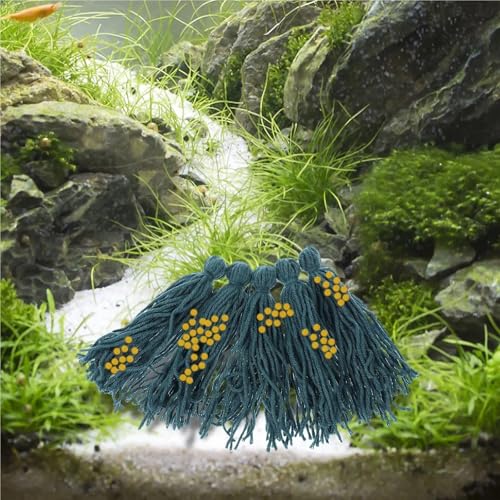 30 Pcs Aquarium Hatchery Spawning Mop – Yarn Breed Bed for Fish, Bucket Adornment & Tank Hideout(Blue) - color: Blue