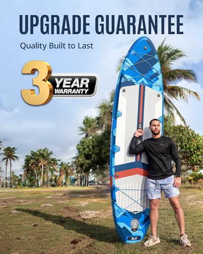 11'6"x35" Inflatable Paddle Board for Adults, Extra Wide Stable SUP | Stand Up Paddleboard, Non-slip EVA Deck, Complete Accessories, Unique Center Fin, for All Skill Levels Paddling On Any Water - color: Dark Blue