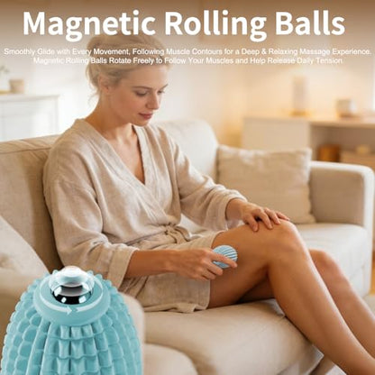 Vibrating Massage Ball for Plantar Fasciitis, Silicone Trigger Point, Myofascial Massage Ball, Deep Tissue Roller for Back, Shoulder, Foot, Muscle Recovery, Hip & Psoas Release Tool (Blue) - color: Blue