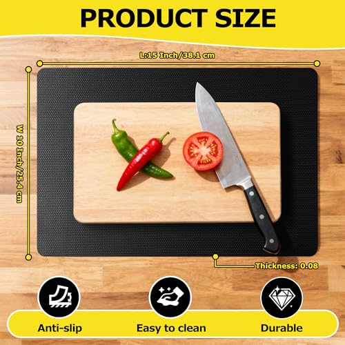 Upgraded 10” x 15” Grips Non-Adhesive Anti-Slip Mat, Black Multi-Purpose Dual-Sided Non-Slip Pad for Desks & Surfaces, Desk Mat, Drawer Liner, Laptop Pad