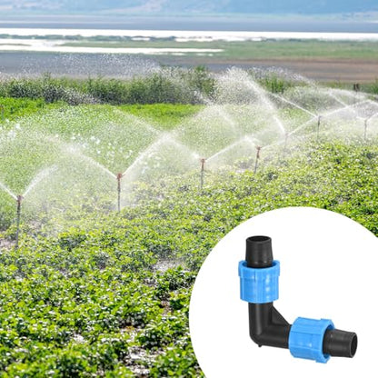 M METERXITY 10-Pack Drip Irrigation Barbed Locking Fittings, for 5/8 Inch(16mm) Elbow Tubing Connector Coupling for Greenhouse/Aquarium/Garden Watering System, Drip Irrigation Parts