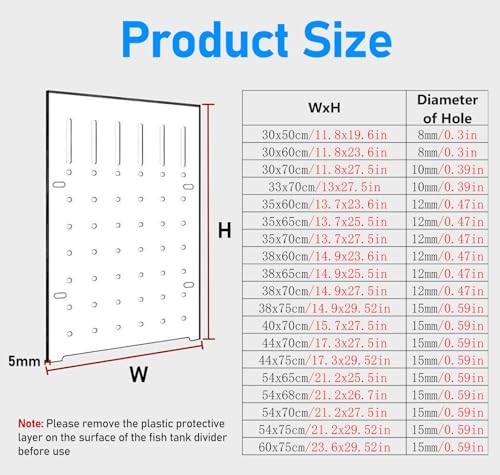 Acrylic Fish Tank Divider, Transparent Aquarium Board for Optimal Fish Separation and Tank Organization, Plate Baffle Cover Blocking Fish Partition Net,One Color-44x70cm/17.3x27.5in