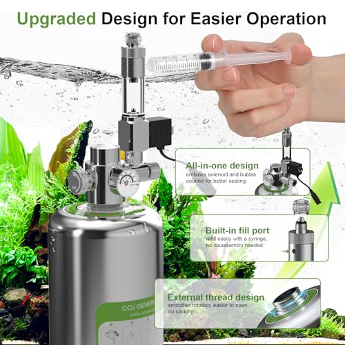 FZONE 2.5L Upgraded Aquarium CO₂ System with Complete Accessories, CO₂ Generator kit with Integrated Solenoid & Bubble Counter, Safety Valve, Main Switch for Planted Tanks